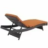 Modway Convene Outdoor Patio Chaise in Espresso Orange - Reclined in Back Side Angle - Modway Convene Outdoor Patio Chaise in Espresso Orange - Reclined in Back Side Angle