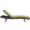 Modway Convene Outdoor Patio Chaise in Espresso Peridot - Side - Modway Convene Outdoor Patio Chaise in Espresso Peridot - Side