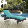 Modway Convene Outdoor Patio Chaise - Espresso Turquoise - Lifestyle