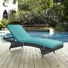 Modway Convene Outdoor Patio Chaise - Espresso Turquoise - Lifestyle - Modway Convene Outdoor Patio Chaise - Espresso Turquoise - Lifestyle