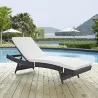 Modway Convene Outdoor Patio Chaise - Espresso White - Lifestyle - Modway Convene Outdoor Patio Chaise - Espresso White - Lifestyle
