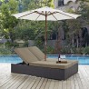 Modway Convene Double Outdoor Patio Chaise in Espresso Mocha - Lifestyle