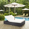 Modway Convene Double Outdoor Patio Chaise in Espresso White - Lifestyle