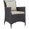 Modway Convene 2 Piece Outdoor Patio Dining Set in Espresso Beige - Front Side Angle - Modway Convene 2 Piece Outdoor Patio Dining Set in Espresso Beige - Front Side Angle