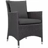 Modway Convene 2 Piece Outdoor Patio Dining Set in Espresso Charcoal - Front Side Angle - Modway Convene 2 Piece Outdoor Patio Dining Set in Espresso Charcoal - Front Side Angle