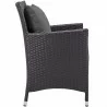 Modway Convene 2 Piece Outdoor Patio Dining Set in Espresso Charcoal - Side Angle - Modway Convene 2 Piece Outdoor Patio Dining Set in Espresso Charcoal - Side Angle