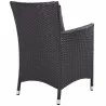 Modway Convene 2 Piece Outdoor Patio Dining Set in Espresso Charcoal - Back Side Angle - Modway Convene 2 Piece Outdoor Patio Dining Set in Espresso Charcoal - Back Side Angle