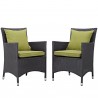 Modway Convene 2 Piece Outdoor Patio Dining Set in Espresso Peridot - Set in Front Side Angle