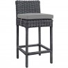 Modway Summon 2 Piece Outdoor Patio Sunbrella® Pub Set in Antique Canvas Gray - Front Side Angle