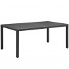 Modway Convene 7 Piece Outdoor Patio Dining Set in Espresso Red / Espresso Turquoise - Table in Front Side Angle