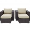 Modway Convene 4 Piece Outdoor Patio Sectional Set in Espresso Beige - Set in Front Angle