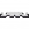 Modway Convene 8 Piece Outdoor Patio Sectional Set in Espresso White - Set in Front Angle