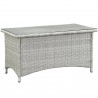 Modway Bridge 4 Piece Outdoor Patio Patio Conversation Set - Light Gray Beige - Table in Front Side Angle