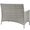 Modway Bridge 4 Piece Outdoor Patio Patio Conversation Set - Light Gray Beige - Loveseat in Back Side Angle