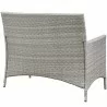 Modway Bridge 4 Piece Outdoor Patio Patio Conversation Set - Light Gray Beige - Loveseat in Back Side Angle - Modway Bridge 4 Piece Outdoor Patio Patio Conversation Set - Light Gray Beige - Loveseat in Back Side Angle