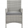 Modway Bridge 4 Piece Outdoor Patio Patio Conversation Set - Light Gray Gray - Armchair in Front Angle