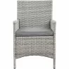 Modway Bridge 4 Piece Outdoor Patio Patio Conversation Set - Light Gray Gray - Armchair in Front Angle - Modway Bridge 4 Piece Outdoor Patio Patio Conversation Set - Light Gray Gray - Armchair in Front Angle