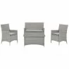 Modway Bridge 4 Piece Outdoor Patio Patio Conversation Set - Light Gray Gray - Set in Front Angle - Modway Bridge 4 Piece Outdoor Patio Patio Conversation Set - Light Gray Gray - Set in Front Angle