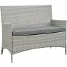 Modway Bridge 4 Piece Outdoor Patio Patio Conversation Set - Light Gray Gray - Loveseat in Front Side Angle - Modway Bridge 4 Piece Outdoor Patio Patio Conversation Set - Light Gray Gray - Loveseat in Front Side Angle
