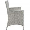 Modway Bridge 4 Piece Outdoor Patio Patio Conversation Set - Light Gray Gray - Loveseat in Side Angle