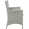 Modway Bridge 4 Piece Outdoor Patio Patio Conversation Set - Light Gray Gray - Loveseat in Side Angle - Modway Bridge 4 Piece Outdoor Patio Patio Conversation Set - Light Gray Gray - Loveseat in Side Angle