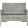 Modway Bridge 4 Piece Outdoor Patio Patio Conversation Set - Light Gray Gray - Loveseat in Front Angle
