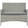 Modway Bridge 4 Piece Outdoor Patio Patio Conversation Set - Light Gray Gray - Loveseat in Front Angle - Modway Bridge 4 Piece Outdoor Patio Patio Conversation Set - Light Gray Gray - Loveseat in Front Angle