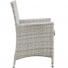 Modway Bridge 4 Piece Outdoor Patio Patio Conversation Set - Light Gray Gray - Armchair in Side Angle