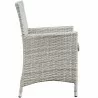 Modway Bridge 4 Piece Outdoor Patio Patio Conversation Set - Light Gray Gray - Armchair in Side Angle - Modway Bridge 4 Piece Outdoor Patio Patio Conversation Set - Light Gray Gray - Armchair in Side Angle