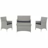 Modway Bridge 4 Piece Outdoor Patio Patio Conversation Set - Light Gray Navy - Set in Front Angle - Modway Bridge 4 Piece Outdoor Patio Patio Conversation Set - Light Gray Navy - Set in Front Angle
