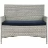 Modway Bridge 4 Piece Outdoor Patio Patio Conversation Set - Light Gray Navy - Loveseat in Front Angle - Modway Bridge 4 Piece Outdoor Patio Patio Conversation Set - Light Gray Navy - Loveseat in Front Angle