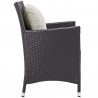 Modway Convene 9 Piece Outdoor Patio Dining Set - Espresso Beige - Chair in Side Angle