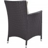 Modway Convene 9 Piece Outdoor Patio Dining Set - Espresso Beige - Chair in Back Side Angle