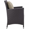 Modway Convene 9 Piece Outdoor Patio Dining Set - Espresso Mocha - Chair in Side Angle