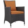 Modway Convene 9 Piece Outdoor Patio Dining Set - Espresso Orange - Chair in Front Side Angle - Modway Convene 9 Piece Outdoor Patio Dining Set - Espresso Orange - Chair in Front Side Angle