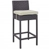 Modway Convene 4 Piece Outdoor Patio Pub Set - Espresso Beige- Front Side Angle