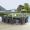 Modway Convene 11 Piece Outdoor Patio Dining Set - Espresso Peridot - Lifestyle - Modway Convene 11 Piece Outdoor Patio Dining Set - Espresso Peridot - Lifestyle