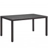 Modway Convene 7 Piece Outdoor Patio Dining Set - Espresso Red  - Table in Front Side Angle