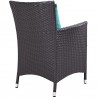Modway Convene 7 Piece Outdoor Patio Dining Set - Espresso Turquoise - Back Side Angle