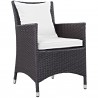 Modway Convene 7 Piece Outdoor Patio Dining Set - Espresso White - Front Side Angle