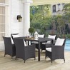 Modway Convene 7 Piece Outdoor Patio Dining Set - Espresso White - Lifestyle