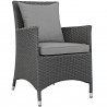 Modway Sojourn 2 Piece Outdoor Patio Sunbrella® Dining Set - Canvas Charcoal Gray - Front Side Angle