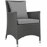 Modway Sojourn 2 Piece Outdoor Patio Sunbrella® Dining Set - Canvas Charcoal Gray - Front Side Angle - Modway Sojourn 2 Piece Outdoor Patio Sunbrella® Dining Set - Canvas Charcoal Gray - Front Side Angle