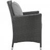 Modway Sojourn 2 Piece Outdoor Patio Sunbrella® Dining Set - Canvas Charcoal Gray - Side Angle