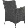 Modway Sojourn 2 Piece Outdoor Patio Sunbrella® Dining Set - Canvas Charcoal Gray - Back Side Angle - Modway Sojourn 2 Piece Outdoor Patio Sunbrella® Dining Set - Canvas Charcoal Gray - Back Side Angle