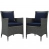 Modway Sojourn 2 Piece Outdoor Patio Sunbrella® Dining Set - Canvas Navy - Set in Front Angle