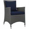 Modway Sojourn 2 Piece Outdoor Patio Sunbrella® Dining Set - Canvas Navy - Front Side Angle