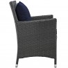 Modway Sojourn 2 Piece Outdoor Patio Sunbrella® Dining Set - Canvas Navy - Side Angle