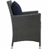 Modway Sojourn 2 Piece Outdoor Patio Sunbrella® Dining Set - Canvas Navy - Side Angle - Modway Sojourn 2 Piece Outdoor Patio Sunbrella® Dining Set - Canvas Navy - Side Angle