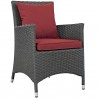 Modway Sojourn 2 Piece Outdoor Patio Sunbrella® Dining Set in Canvas Red - Front Side Angle